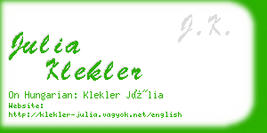 julia klekler business card